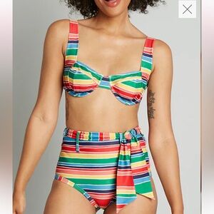 ModCloth The Garbo & The Greta High Waisted Bikini NWT size S